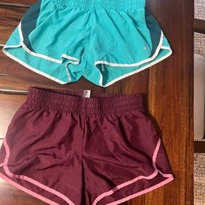 Teal and Burgundy Athletic Shorts Set